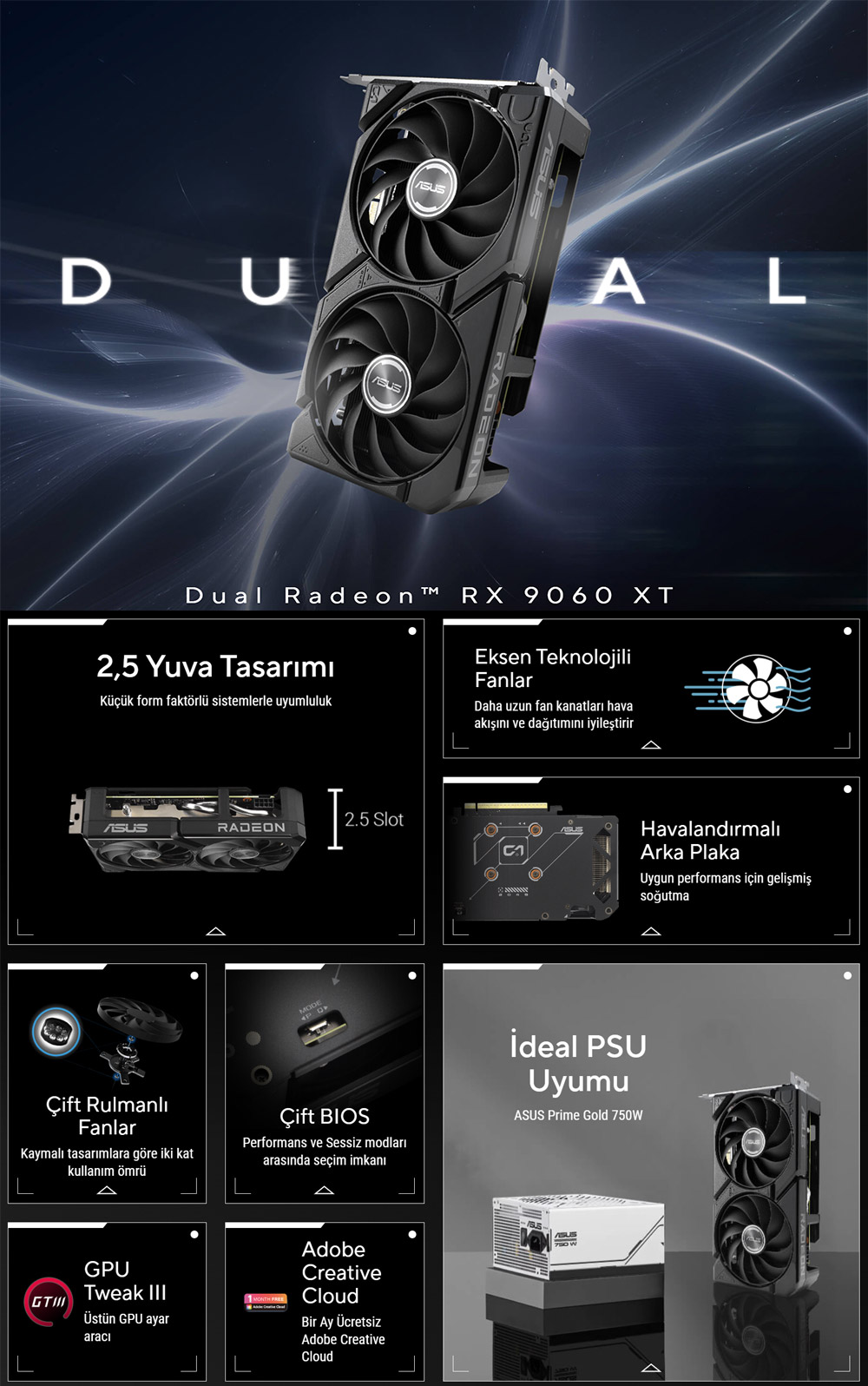 ASUS Dual Radeon™ RX 9060 XT 16GB GDDR6