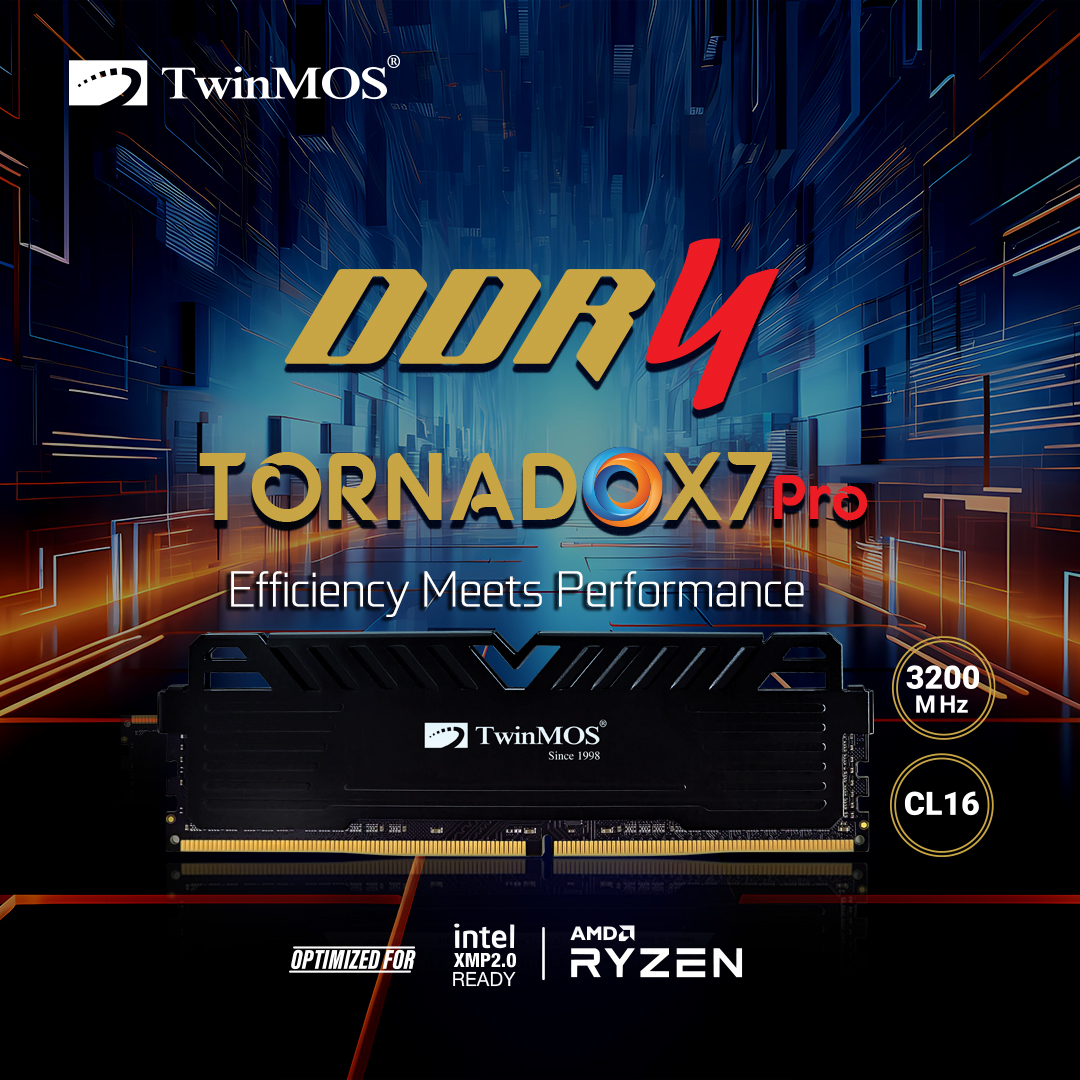 TwinMOS TMD48GB3200D16BKX7P, 8GB, DDR4, 3200MHz, 1.2V, TornadoX7 Pro, CL16, Desktop Ram (Soğutuculu)