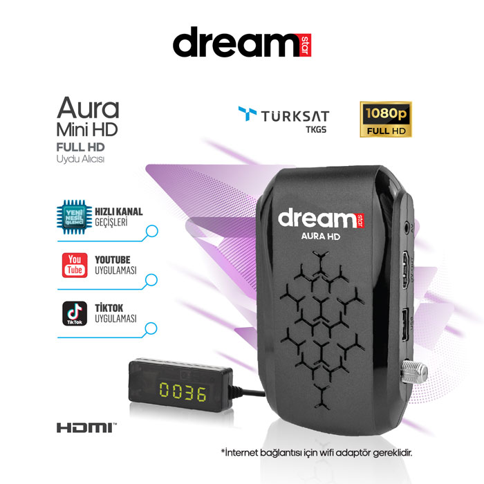 Dreamstar Aura mini HD Full HD Uydu Alıcısı