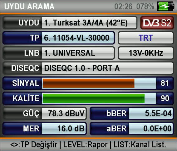 ALPSAT SİNYAL ANALİZÖRÜ